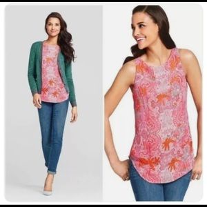 Cabi Jubilee pink sleeveless lined blouse.